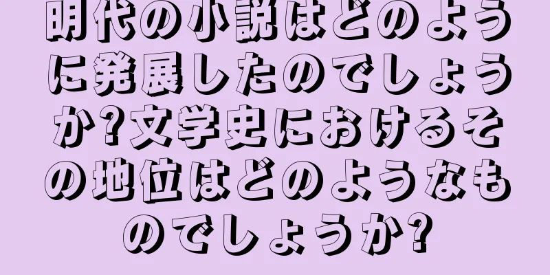 明代の小説はどのように発展したのでしょうか?文学史におけるその地位はどのようなものでしょうか?