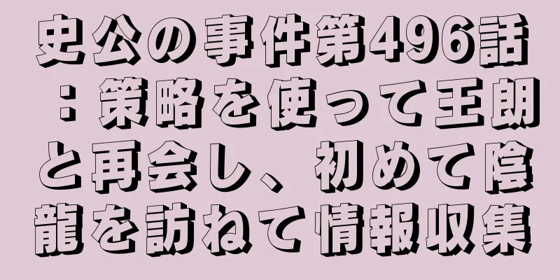 史公の事件第496話：策略を使って王朗と再会し、初めて陰龍を訪ねて情報収集