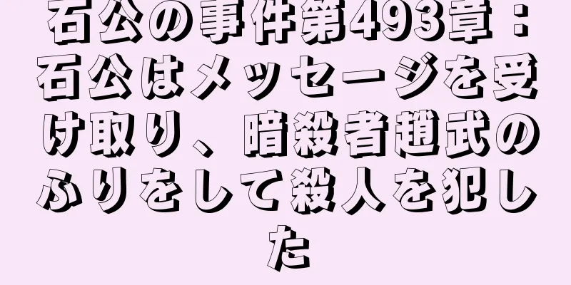 石公の事件第493章：石公はメッセージを受け取り、暗殺者趙武のふりをして殺人を犯した