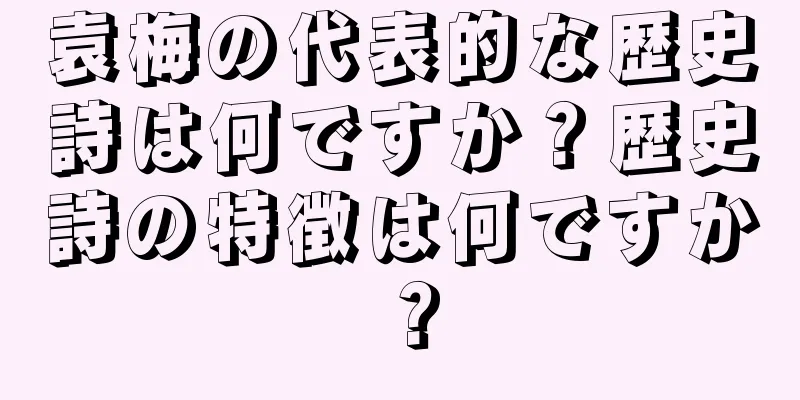 袁梅の代表的な歴史詩は何ですか？歴史詩の特徴は何ですか？