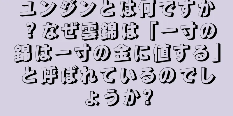 ユンジンとは何ですか？なぜ雲錦は「一寸の錦は一寸の金に値する」と呼ばれているのでしょうか?