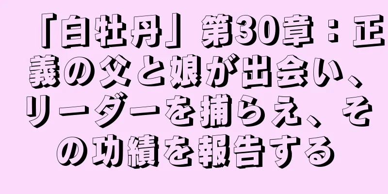 「白牡丹」第30章：正義の父と娘が出会い、リーダーを捕らえ、その功績を報告する