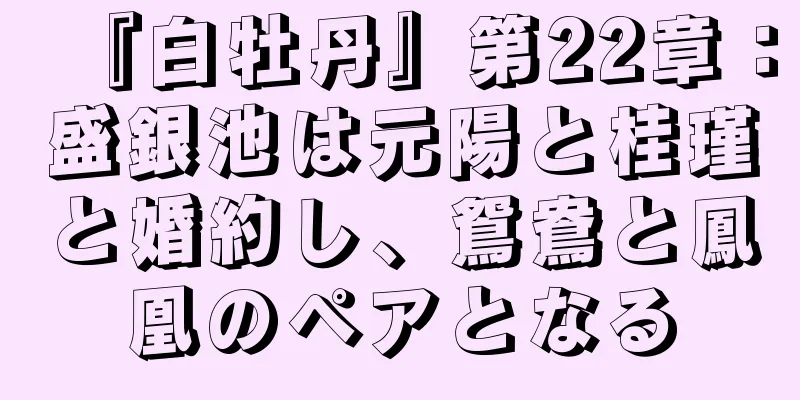 『白牡丹』第22章：盛銀池は元陽と桂瑾と婚約し、鴛鴦と鳳凰のペアとなる