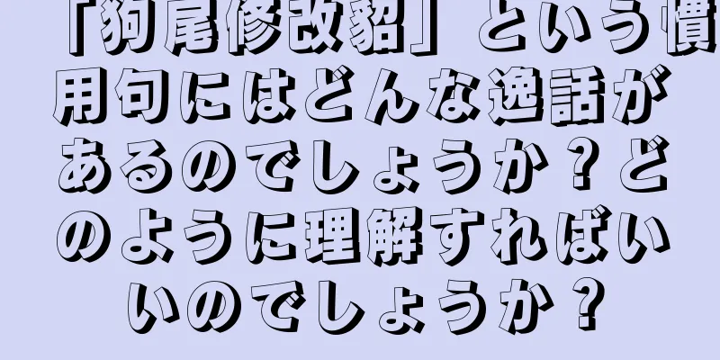 「狗尾修改貂」という慣用句にはどんな逸話があるのでしょうか？どのように理解すればいいのでしょうか？