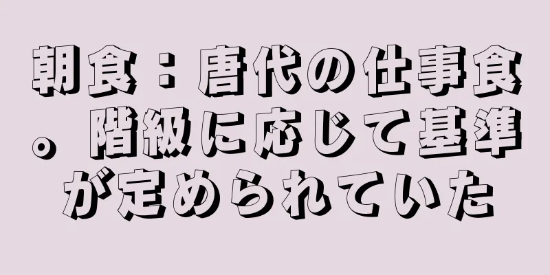 朝食：唐代の仕事食。階級に応じて基準が定められていた