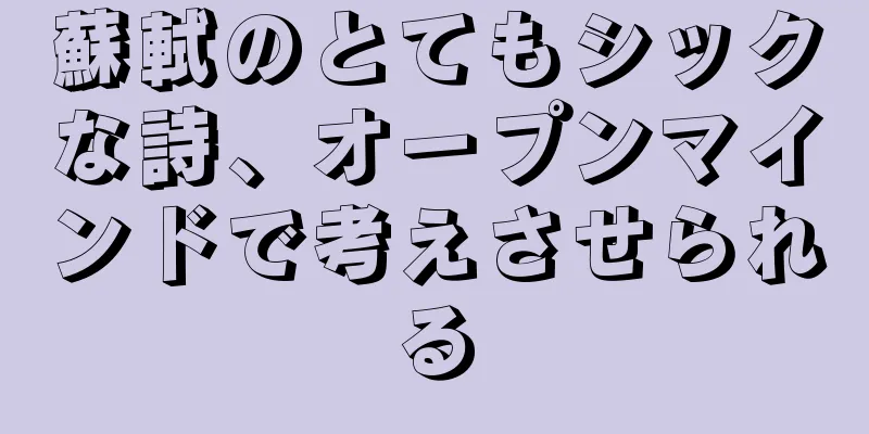 蘇軾のとてもシックな詩、オープンマインドで考えさせられる