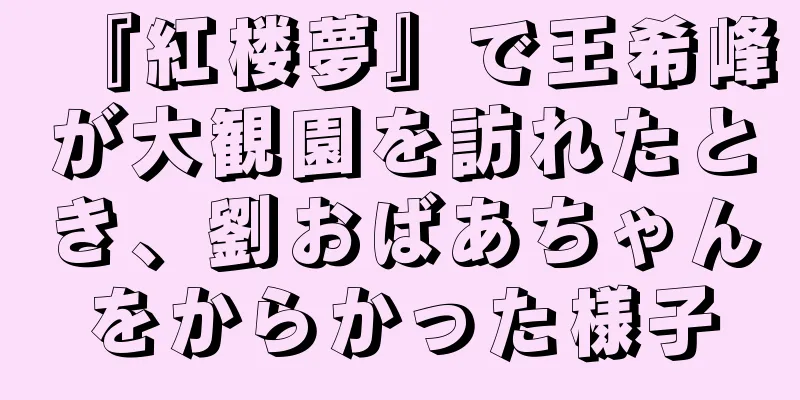 『紅楼夢』で王希峰が大観園を訪れたとき、劉おばあちゃんをからかった様子
