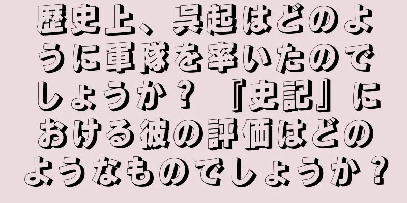 歴史上、呉起はどのように軍隊を率いたのでしょうか？ 『史記』における彼の評価はどのようなものでしょうか？