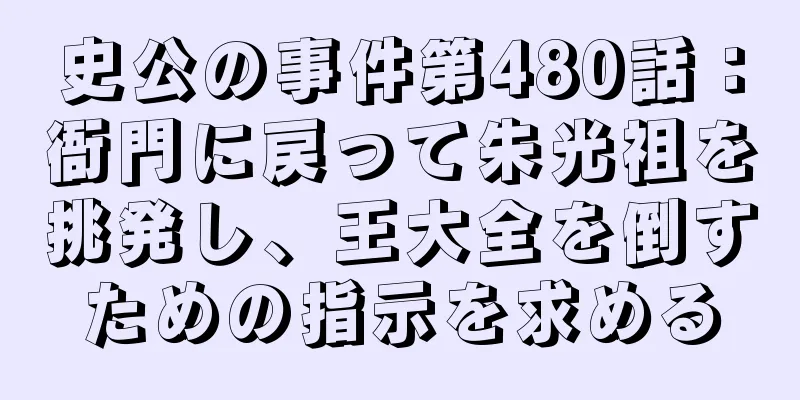 史公の事件第480話：衙門に戻って朱光祖を挑発し、王大全を倒すための指示を求める