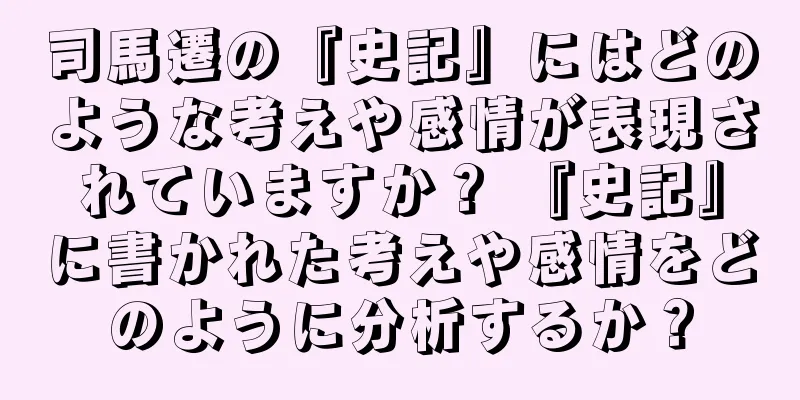 司馬遷の『史記』にはどのような考えや感情が表現されていますか？ 『史記』に書かれた考えや感情をどのように分析するか？