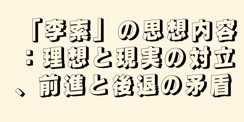 「李索」の思想内容：理想と現実の対立、前進と後退の矛盾
