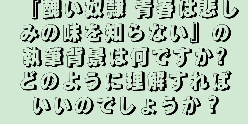 『醜い奴隷 青春は悲しみの味を知らない』の執筆背景は何ですか?どのように理解すればいいのでしょうか？
