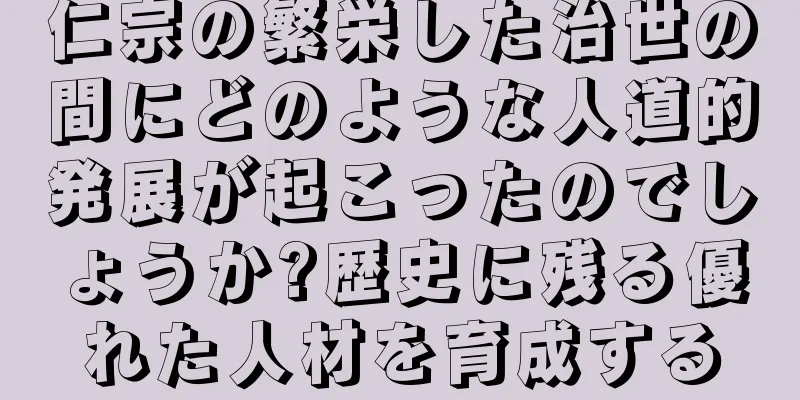 仁宗の繁栄した治世の間にどのような人道的発展が起こったのでしょうか?歴史に残る優れた人材を育成する