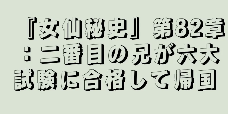 『女仙秘史』第82章：二番目の兄が六大試験に合格して帰国