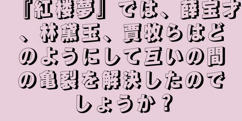『紅楼夢』では、薛宝才、林黛玉、賈牧らはどのようにして互いの間の亀裂を解決したのでしょうか？