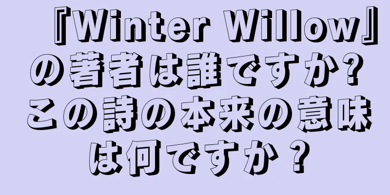 『Winter Willow』の著者は誰ですか?この詩の本来の意味は何ですか？