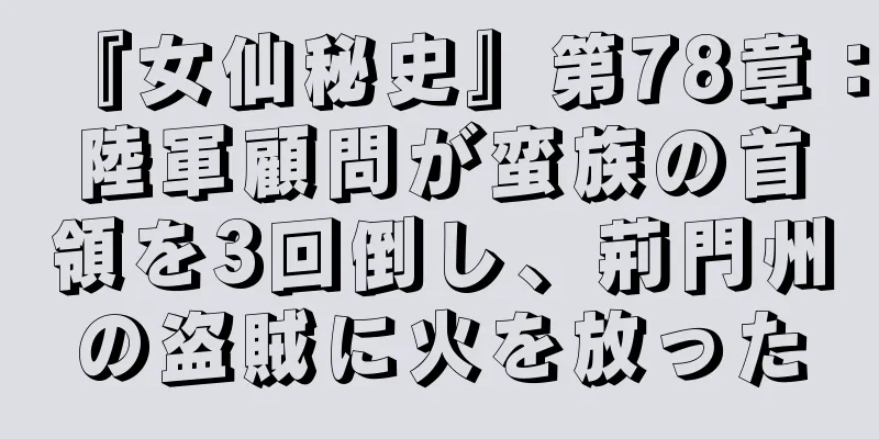 『女仙秘史』第78章：陸軍顧問が蛮族の首領を3回倒し、荊門州の盗賊に火を放った