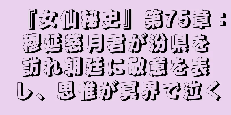 『女仙秘史』第75章：穆延慈月君が汾県を訪れ朝廷に敬意を表し、思惟が冥界で泣く