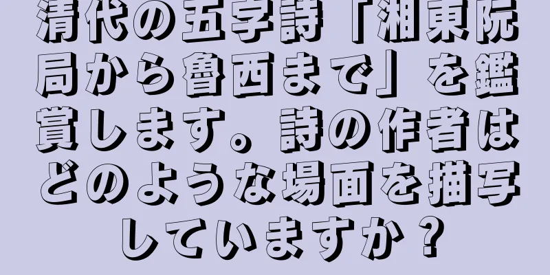 清代の五字詩「湘東阮局から魯西まで」を鑑賞します。詩の作者はどのような場面を描写していますか？