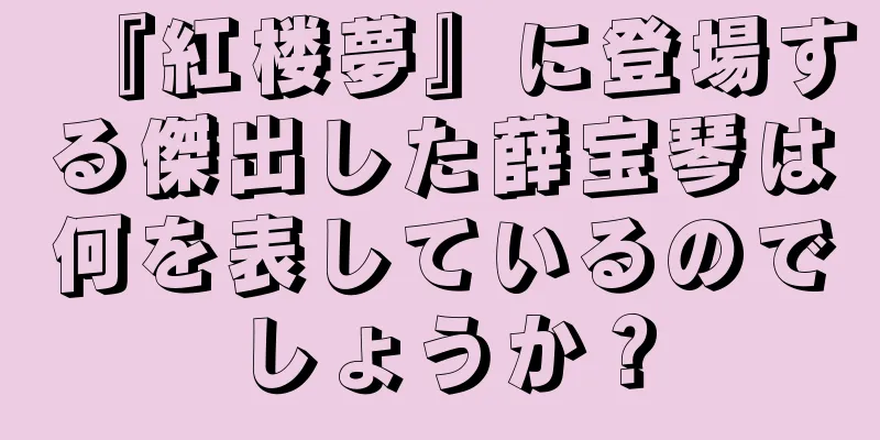 『紅楼夢』に登場する傑出した薛宝琴は何を表しているのでしょうか？