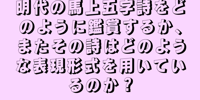 明代の馬上五字詩をどのように鑑賞するか、またその詩はどのような表現形式を用いているのか？