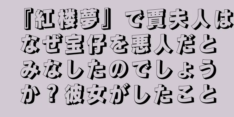 『紅楼夢』で賈夫人はなぜ宝仔を悪人だとみなしたのでしょうか？彼女がしたこと
