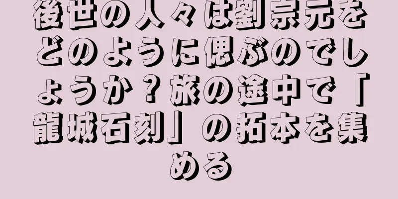 後世の人々は劉宗元をどのように偲ぶのでしょうか？旅の途中で「龍城石刻」の拓本を集める