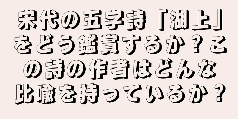 宋代の五字詩「湖上」をどう鑑賞するか？この詩の作者はどんな比喩を持っているか？