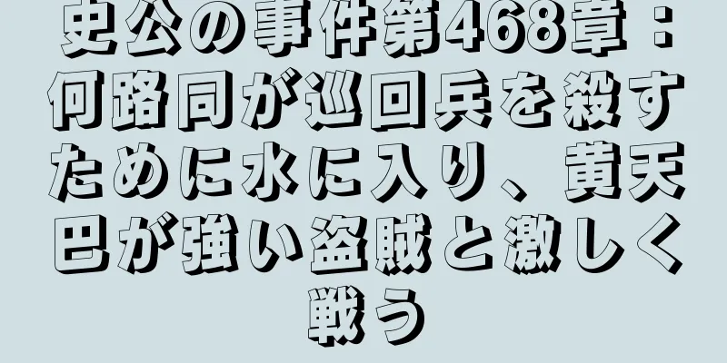 史公の事件第468章：何路同が巡回兵を殺すために水に入り、黄天巴が強い盗賊と激しく戦う