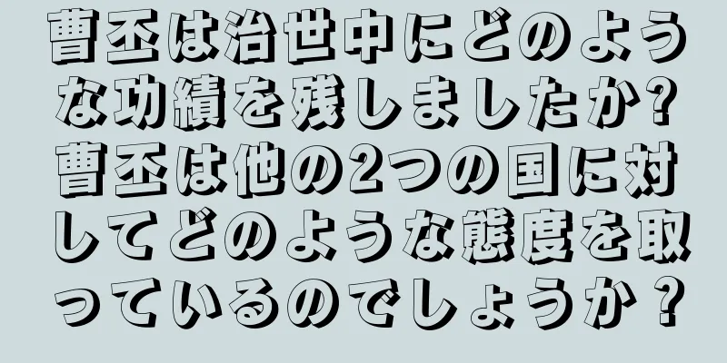 曹丕は治世中にどのような功績を残しましたか?曹丕は他の2つの国に対してどのような態度を取っているのでしょうか？