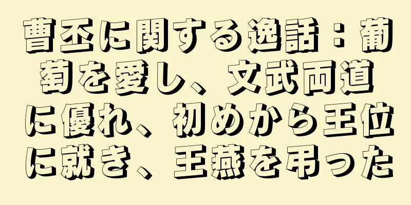 曹丕に関する逸話：葡萄を愛し、文武両道に優れ、初めから王位に就き、王燕を弔った