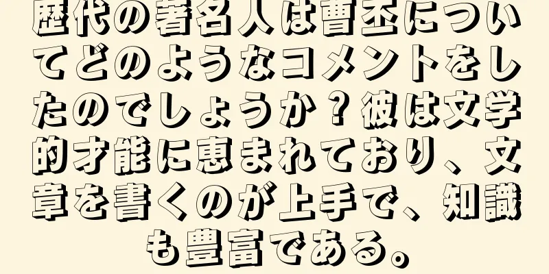 歴代の著名人は曹丕についてどのようなコメントをしたのでしょうか？彼は文学的才能に恵まれており、文章を書くのが上手で、知識も豊富である。