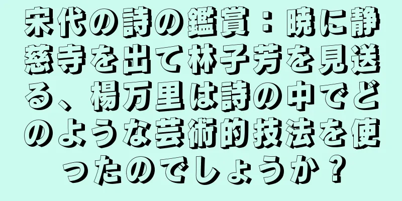 宋代の詩の鑑賞：暁に静慈寺を出て林子芳を見送る、楊万里は詩の中でどのような芸術的技法を使ったのでしょうか？