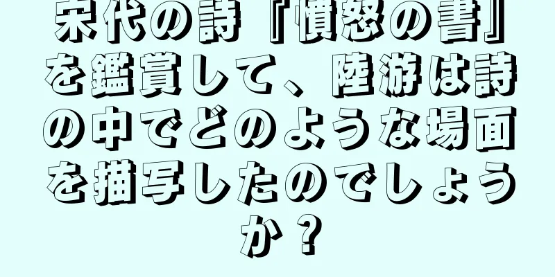 宋代の詩『憤怒の書』を鑑賞して、陸游は詩の中でどのような場面を描写したのでしょうか？