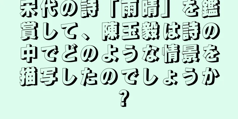 宋代の詩「雨晴」を鑑賞して、陳玉毅は詩の中でどのような情景を描写したのでしょうか？