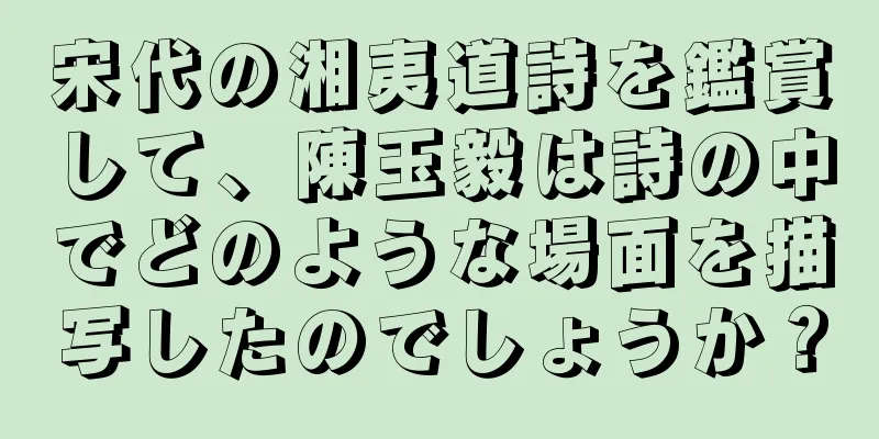 宋代の湘夷道詩を鑑賞して、陳玉毅は詩の中でどのような場面を描写したのでしょうか？