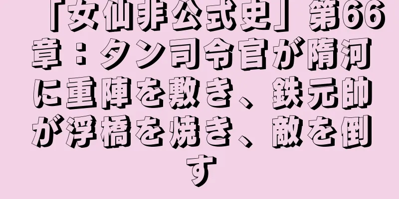「女仙非公式史」第66章：タン司令官が隋河に重陣を敷き、鉄元帥が浮橋を焼き、敵を倒す