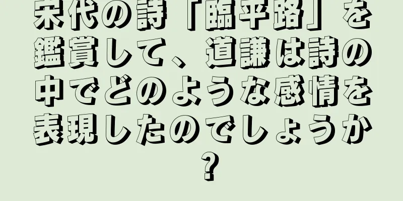 宋代の詩「臨平路」を鑑賞して、道謙は詩の中でどのような感情を表現したのでしょうか？