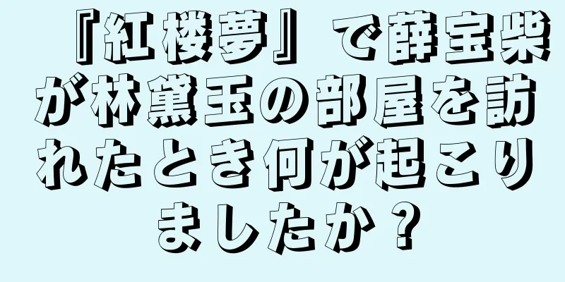 『紅楼夢』で薛宝柴が林黛玉の部屋を訪れたとき何が起こりましたか？