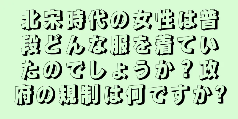 北宋時代の女性は普段どんな服を着ていたのでしょうか？政府の規制は何ですか?