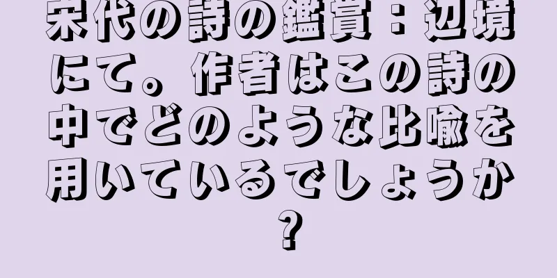 宋代の詩の鑑賞：辺境にて。作者はこの詩の中でどのような比喩を用いているでしょうか？