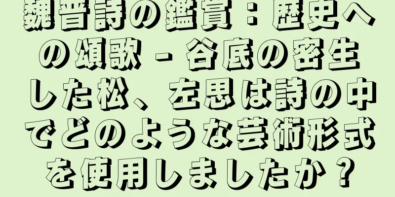 魏晋詩の鑑賞：歴史への頌歌 - 谷底の密生した松、左思は詩の中でどのような芸術形式を使用しましたか？