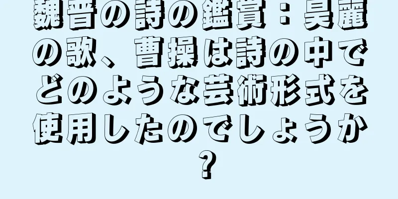 魏晋の詩の鑑賞：昊麗の歌、曹操は詩の中でどのような芸術形式を使用したのでしょうか？
