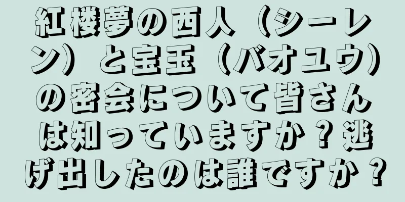 紅楼夢の西人（シーレン）と宝玉（バオユウ）の密会について皆さんは知っていますか？逃げ出したのは誰ですか？