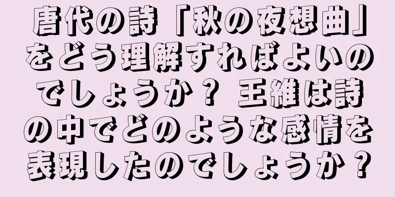 唐代の詩「秋の夜想曲」をどう理解すればよいのでしょうか？ 王維は詩の中でどのような感情を表現したのでしょうか？