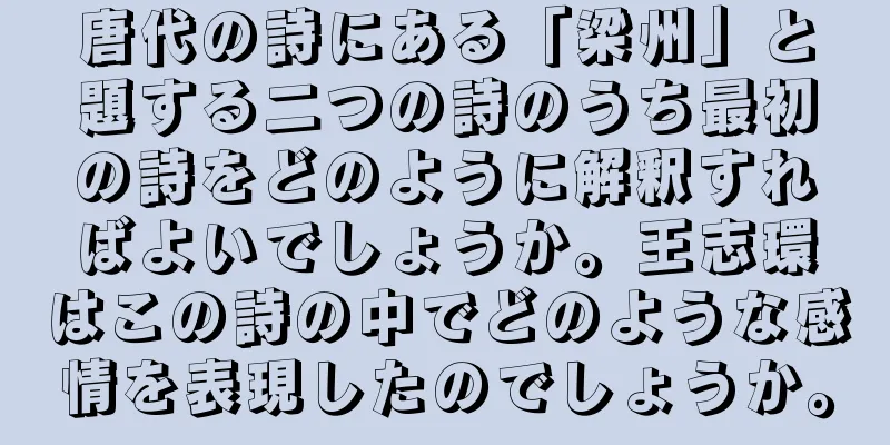 唐代の詩にある「梁州」と題する二つの詩のうち最初の詩をどのように解釈すればよいでしょうか。王志環はこの詩の中でどのような感情を表現したのでしょうか。