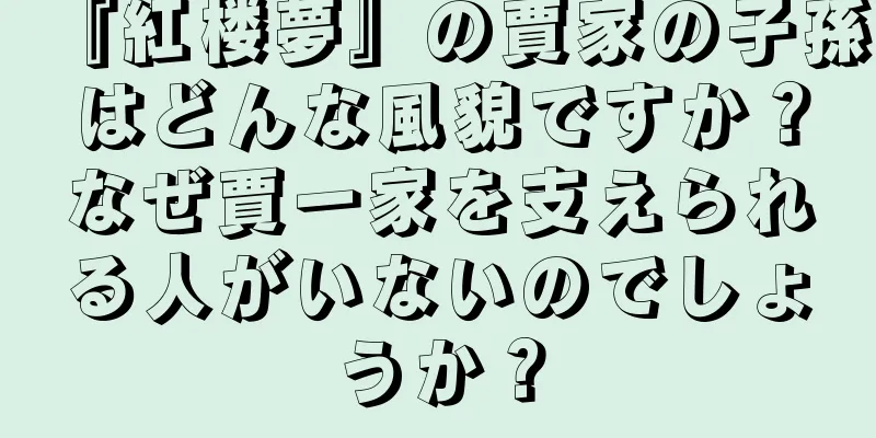 『紅楼夢』の賈家の子孫はどんな風貌ですか？なぜ賈一家を支えられる人がいないのでしょうか？