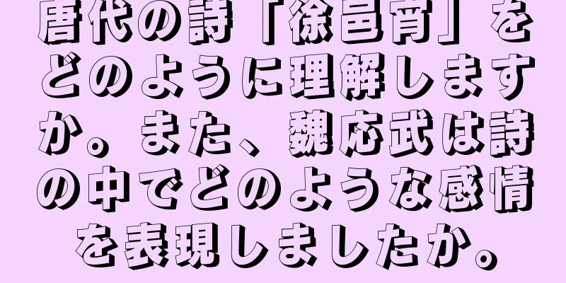 唐代の詩「徐邑宵」をどのように理解しますか。また、魏応武は詩の中でどのような感情を表現しましたか。
