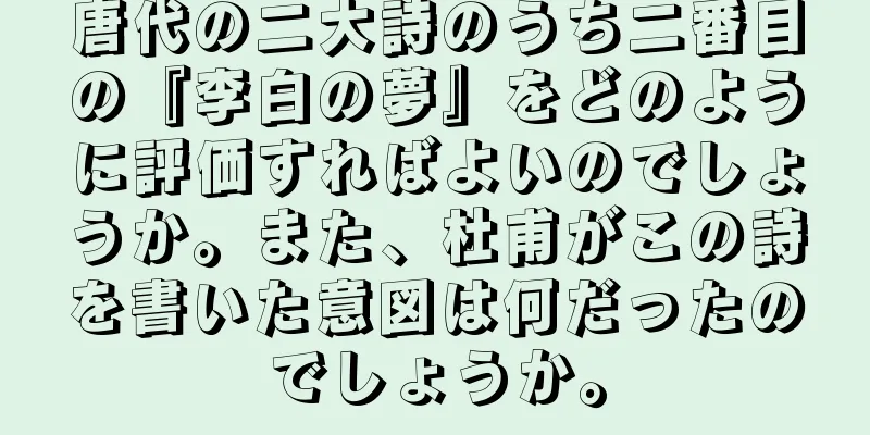 唐代の二大詩のうち二番目の『李白の夢』をどのように評価すればよいのでしょうか。また、杜甫がこの詩を書いた意図は何だったのでしょうか。