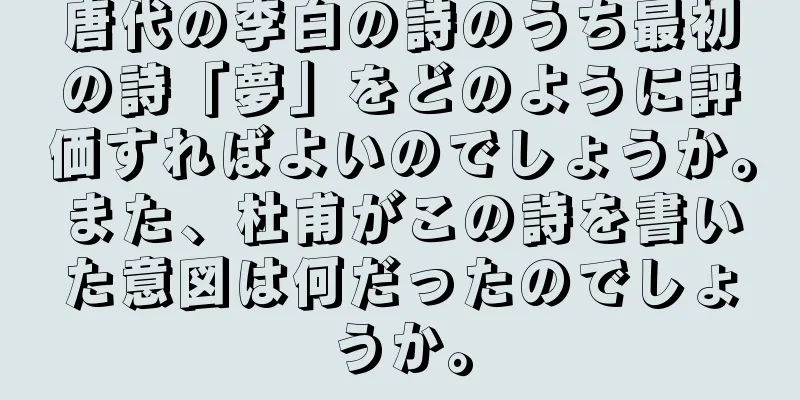 唐代の李白の詩のうち最初の詩「夢」をどのように評価すればよいのでしょうか。また、杜甫がこの詩を書いた意図は何だったのでしょうか。